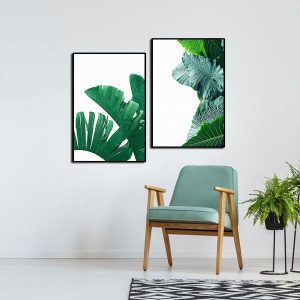 Bộ 2 tranh lá xanh CV02103
