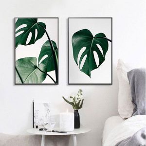 Bộ 2 tranh lá xanh CV02109