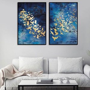 Bộ 2 tranh đàn chim vàng CV02120