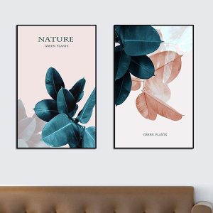 Bộ 2 tranh lá và chữ nghệ thuật CV02122