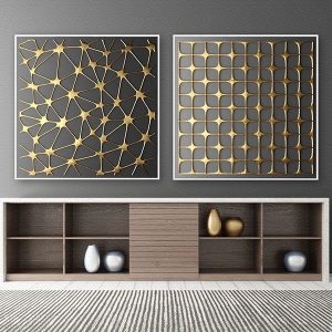 Bộ 2 tranh trừu tượng nghệ thuật hiện đại CV02151