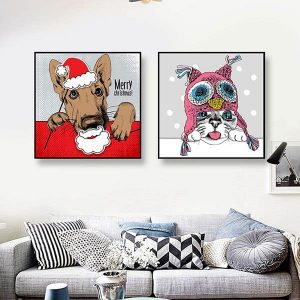 Bộ 2 tranh vẽ động vật ngộ nghĩnh CV02157