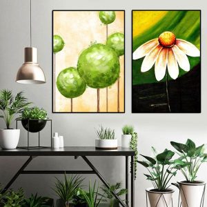 Bộ 2 tranh hoa cúc trắng CV02159