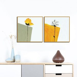 Bộ 2 tranh trừu tượng nghệ thuật tối giản CV02160
