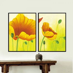 Bộ 2 tranh hoa Poppy vàng CV02174