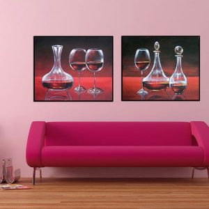 Bộ 2 tranh ly rượu vang CV02181