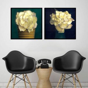 Bộ 2 tranh hoa hồng trắng nghệ thuật CV02187