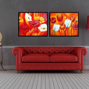 Bộ 2 tranh hoa Tulip màu sắc CV02190