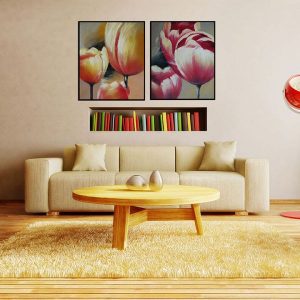 Bộ 2 tranh hoa tulip cổ điển CV02213