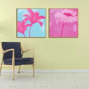 Bộ 2 tranh hoa vintage CV02219