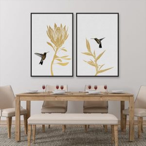 Bộ 2 tranh chim và hoa CV0223
