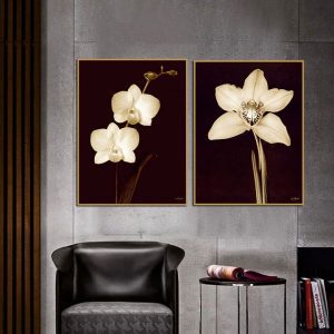 Bộ 2 tranh hoa trắng nghệ thuật CV02236