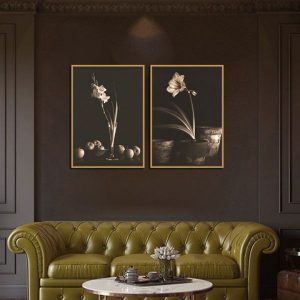 Bộ 2 tranh hoa đen trắng CV02238
