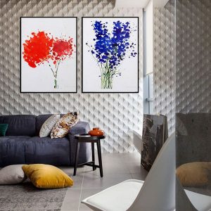 Bộ 2 tranh màu nước về hoa CV02244