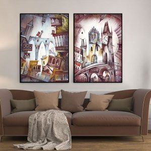 Bộ 2 tranh nghệ thuật đương đại CV02251