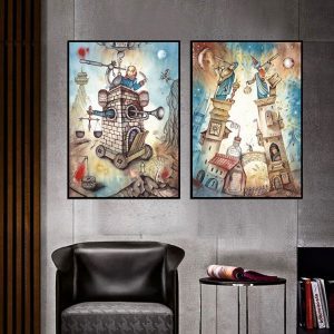 Bộ 2 tranh nghệ thuật đương đại CV02257