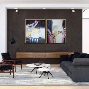 Bộ 2 tranh trừu tượng nghệ thuật đương đại CV02268