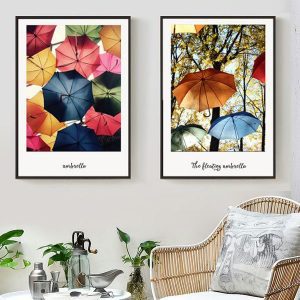 Bộ 2 tranh chiếc ô sắc màu CV0227