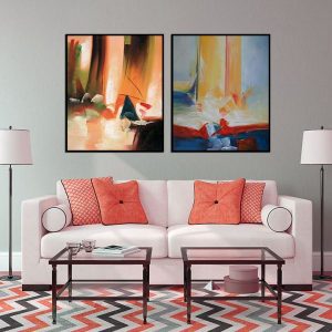 Bộ 2 tranh trừu tượng nghệ thuật CV02272