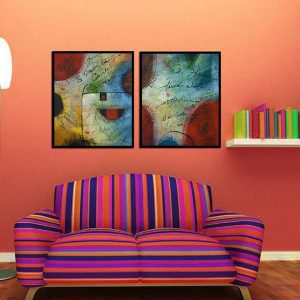 Bộ 2 tranh nghệ thuật đương đại màu sắc CV02274