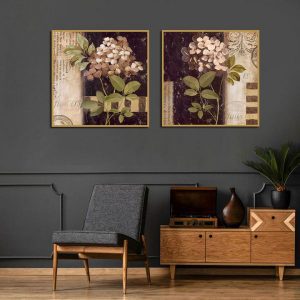 Bộ 2 tranh hoa cẩm tú cầu cổ điển CV02282