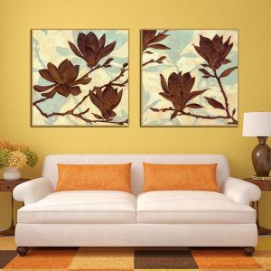 Bộ 2 tranh hoa vintage CV02284