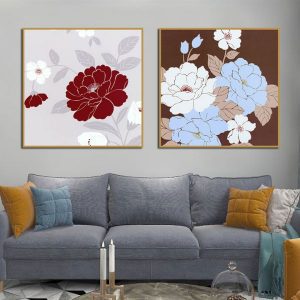 Bộ 2 tranh hoa hồng vintage CV02286