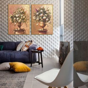 Bộ 2 tranh bình hoa cổ điển CV02289