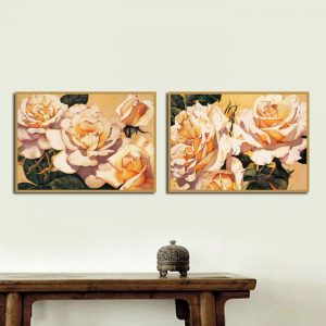 Bộ 2 tranh hoa hồng cổ điển CV02304