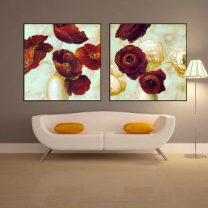Bộ 2 tranh hoa Poppy red velvet CV02305