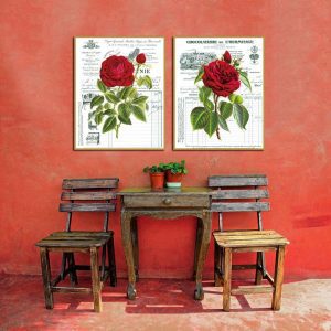 Bộ 2 tranh hoa hồng đỏ CV02313