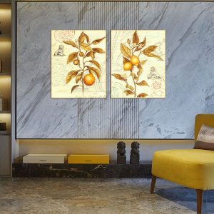 Bộ 2 tranh cây quả vàng cổ điển CV02314