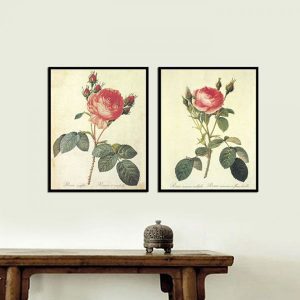 Bộ 2 tranh hoa hồng cổ điển CV02319