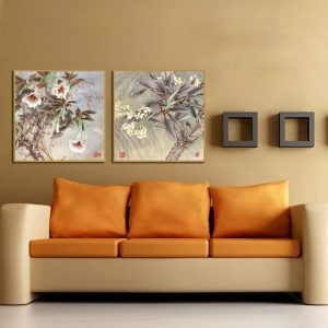 Bộ 2 tranh hoa Trung Quốc CV02344