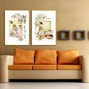 Bộ 2 tranh vẽ vintage CV02355