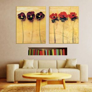 Bộ 2 tranh 3D hoa cổ điển CV02359