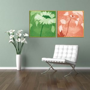 Bộ 2 tranh vẽ hoa màu sắc CV02372