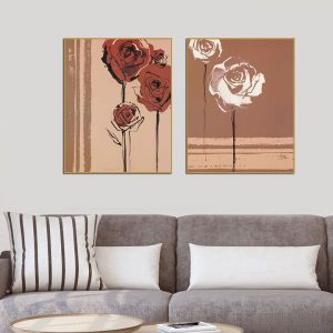 Bộ 2 tranh hoa hồng trừu tượng nghệ thuật CV02373