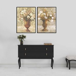 Bộ 2 tranh bình hoa cổ điển CV02375