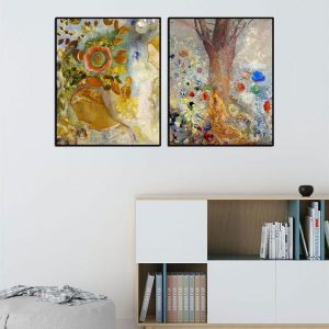 Bộ 2 tranh nghệ thuật con người và thiên nhiên CV02384