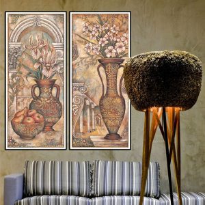 Bộ 2 tranh bình hoa cổ điển CV02388