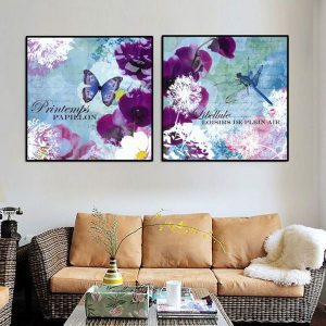 Bộ 2 tranh hoa phong lan tím CV02414