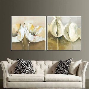 Bộ 2 tranh ghép hoa nghệ thuật CV02419