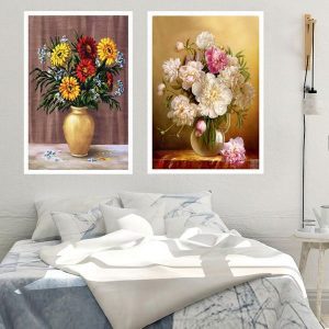 Bộ 2 tranh bình hoa nghệ thuật CV02425