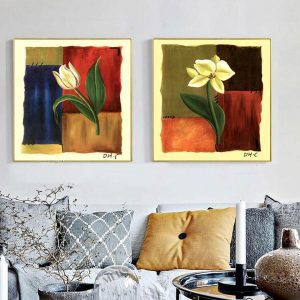 Bộ 2 tranh hoa nghệ thuật đương đại CV02451