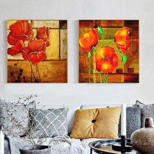 Bộ 2 tranh hoa cổ điển CV02455