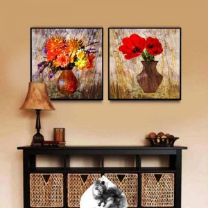 Bộ 2 tranh bình hoa cổ điển CV02457