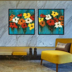 Bộ 2 tranh hoa màu sắc CV02465