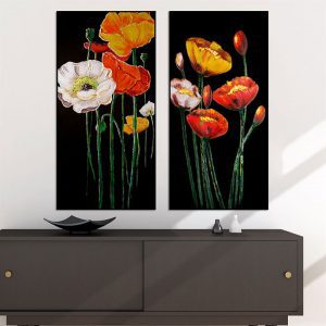 Bộ 2 tranh hoa poppy màu sắc CV02472