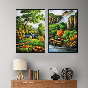 Bộ 2 tranh thiên nhiên núi rừng CV02474
